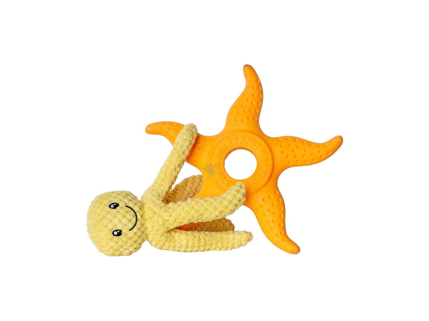 Kiwi Walker Lets Play Octopus and Starfish Orange - плюшен октопод и морска звезда от термопластичен каучук 25 см, оранжев