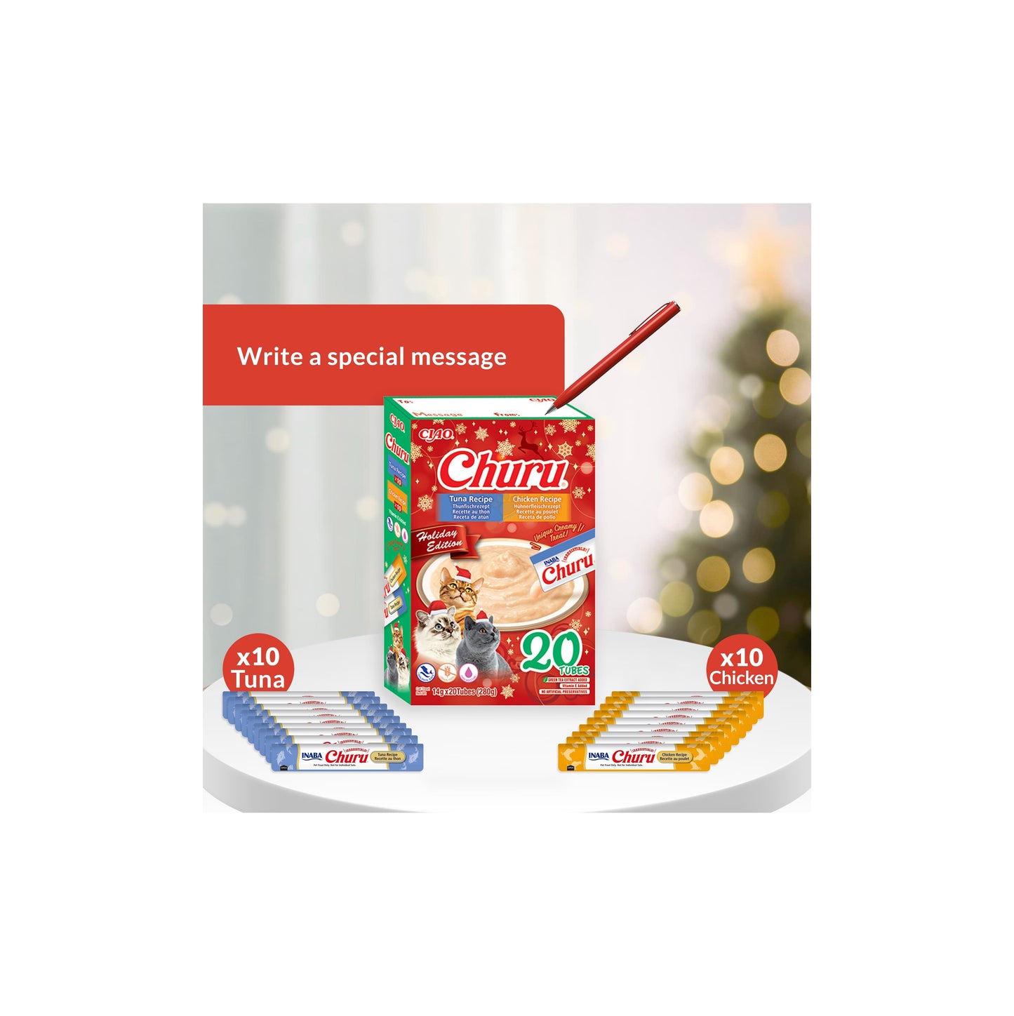 Inaba Holiday Gift Box - подаръчна опаковка лакомства за котки 280 гр