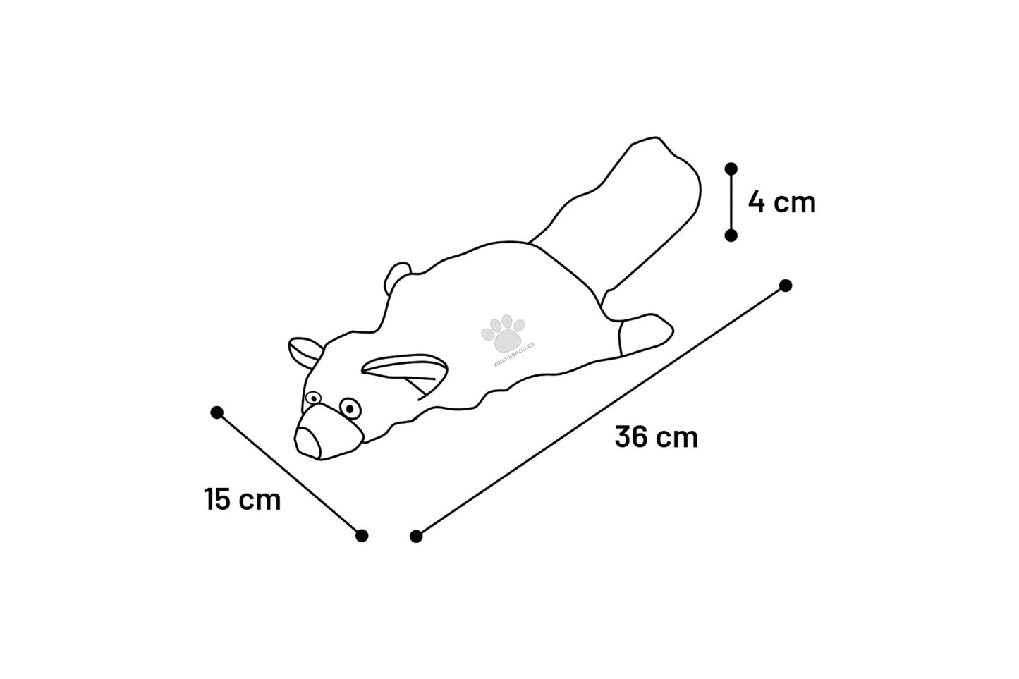 Flamingo CT Flapso Moving Raccoon Grey - плюшена играчка за котка 36 см