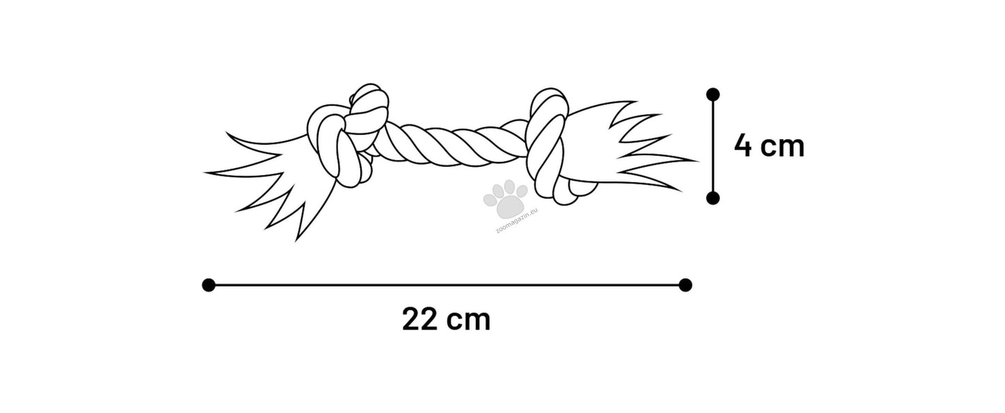 Flamingo Jim Cord with 2 Knots Fuchsia - играчка за куче, розова