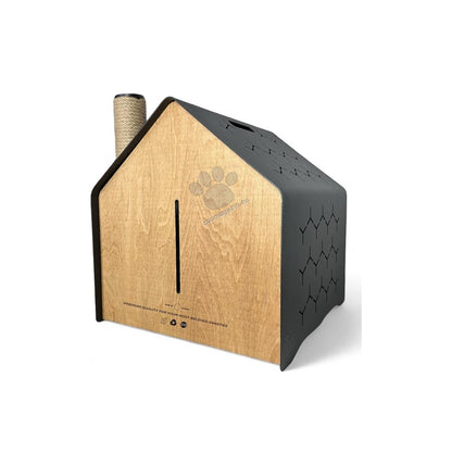 Cadoo Krabi Chimney Midnight Black - луксозна къщичка за домашни любимци 52 / 50 / 50