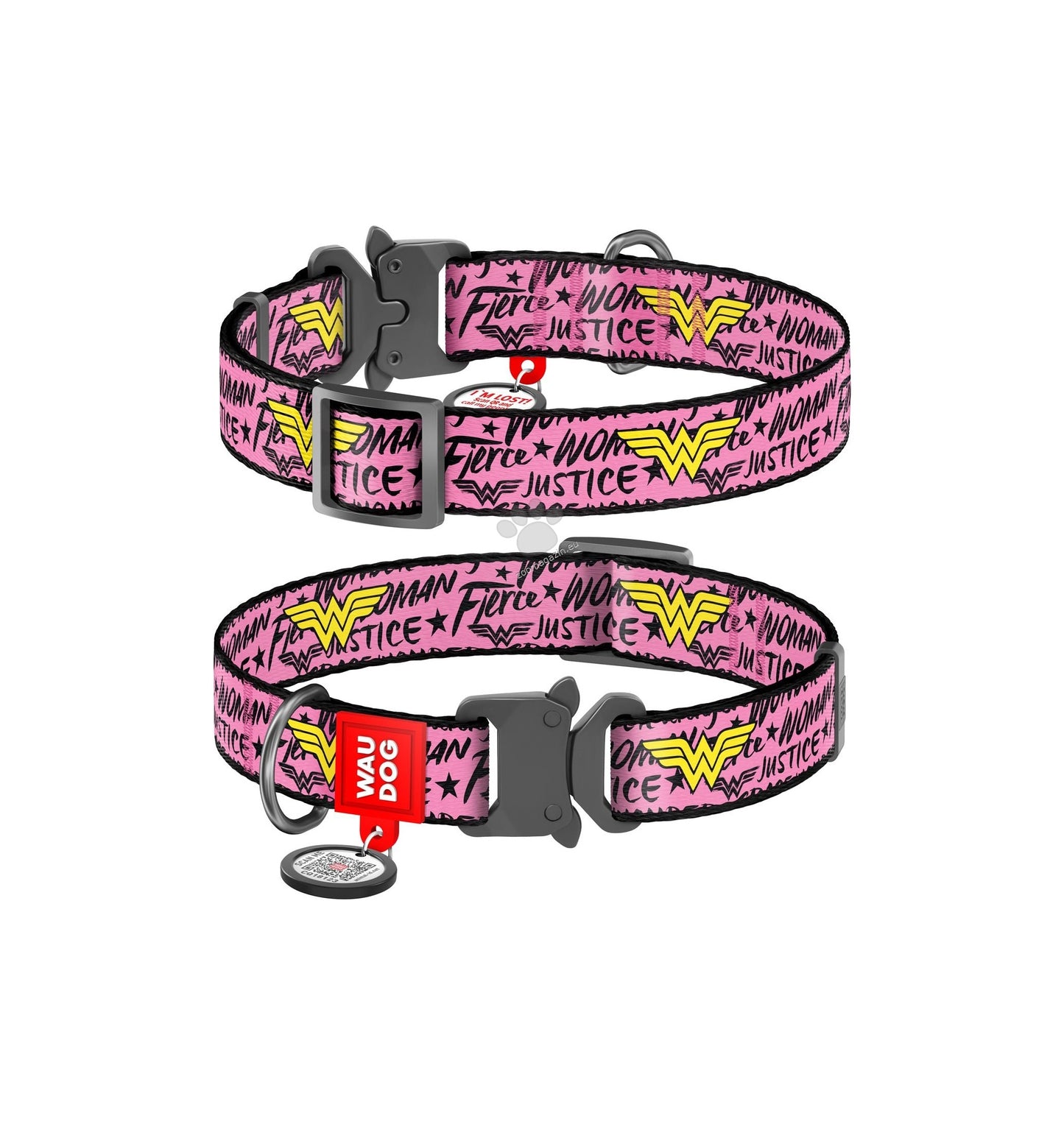 Collar Waudog Nylon Dog Collar Wonder Woman - нашийник