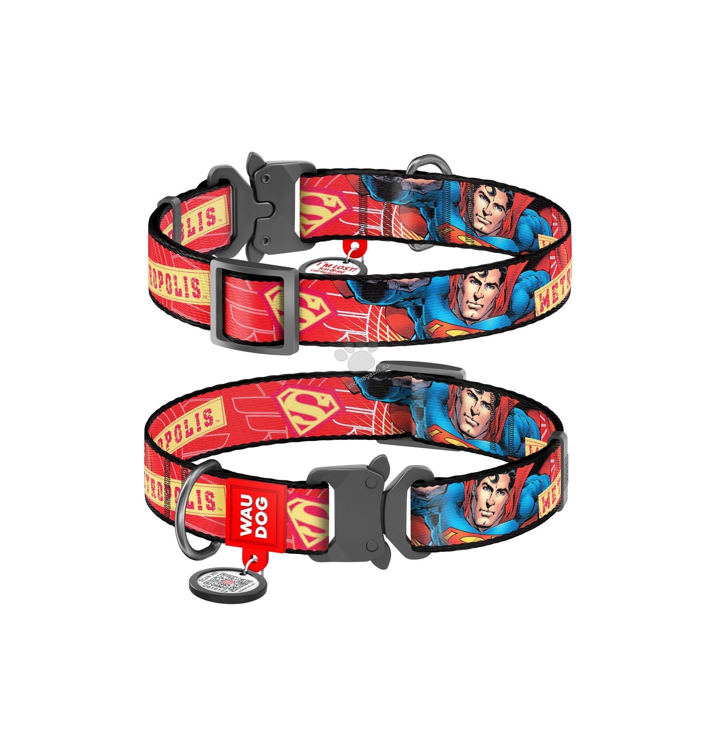 Collar Waudog Nylon Dog Collar Superhero - нашийник