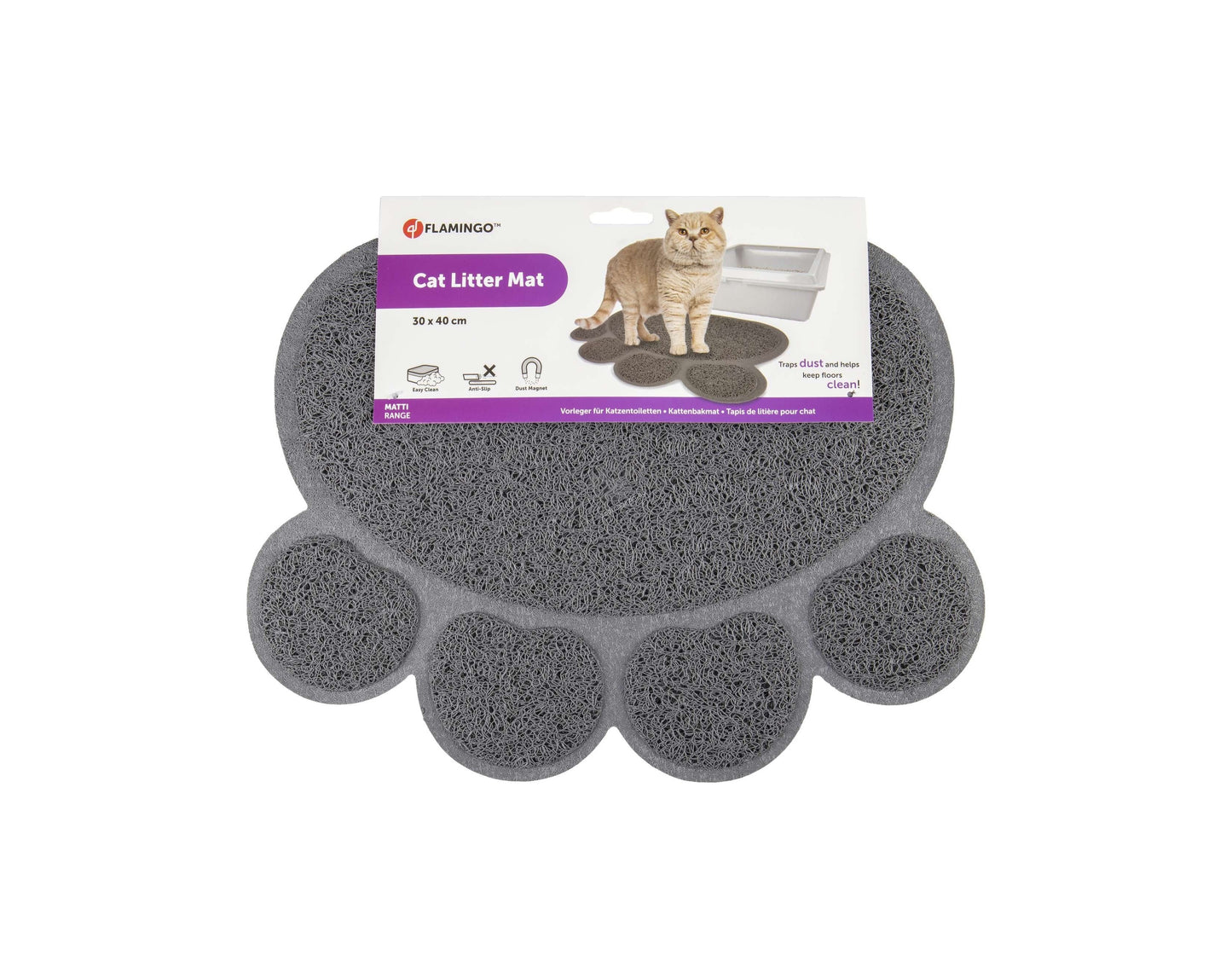 Flamingo Cat litter tray mat Pitou Matti - килимче за тоалетна, сиво