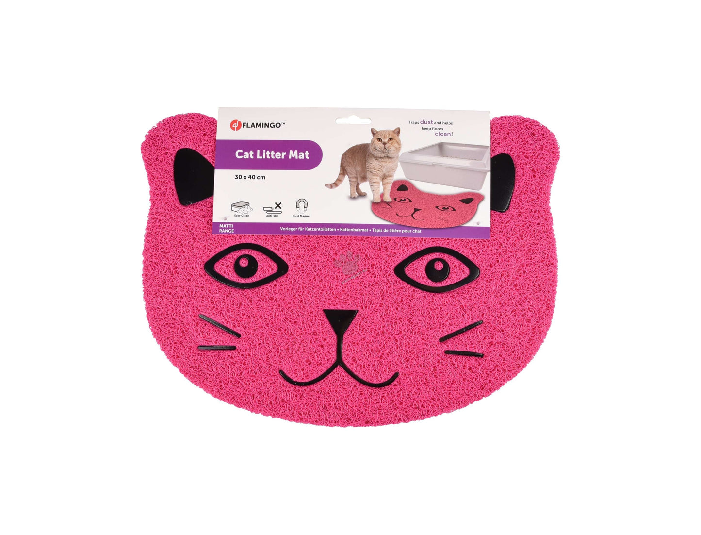 Flamingo Cat litter tray mat Pancho Matti fuchsia - килимче за тоалетна 30 / 40 см