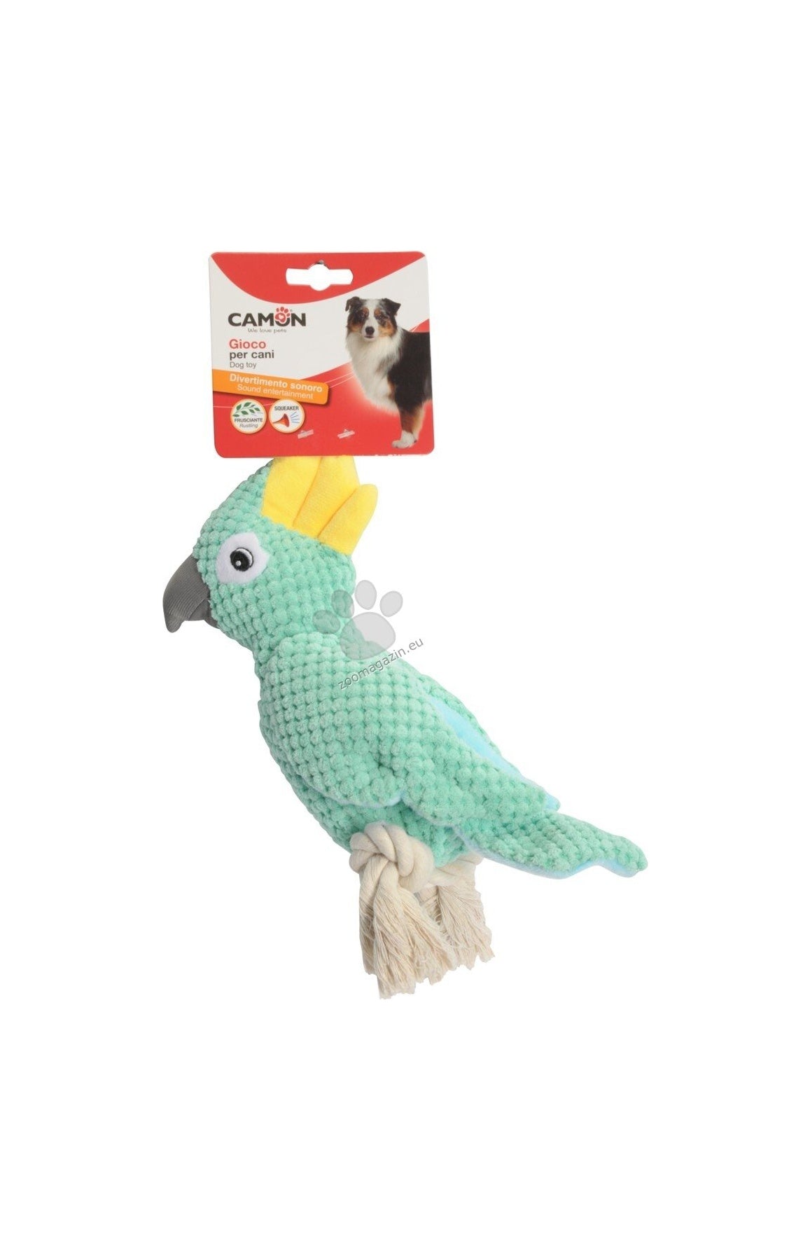 Camon Parrot With Sqeaker - плюшена играчка за куче 24 см