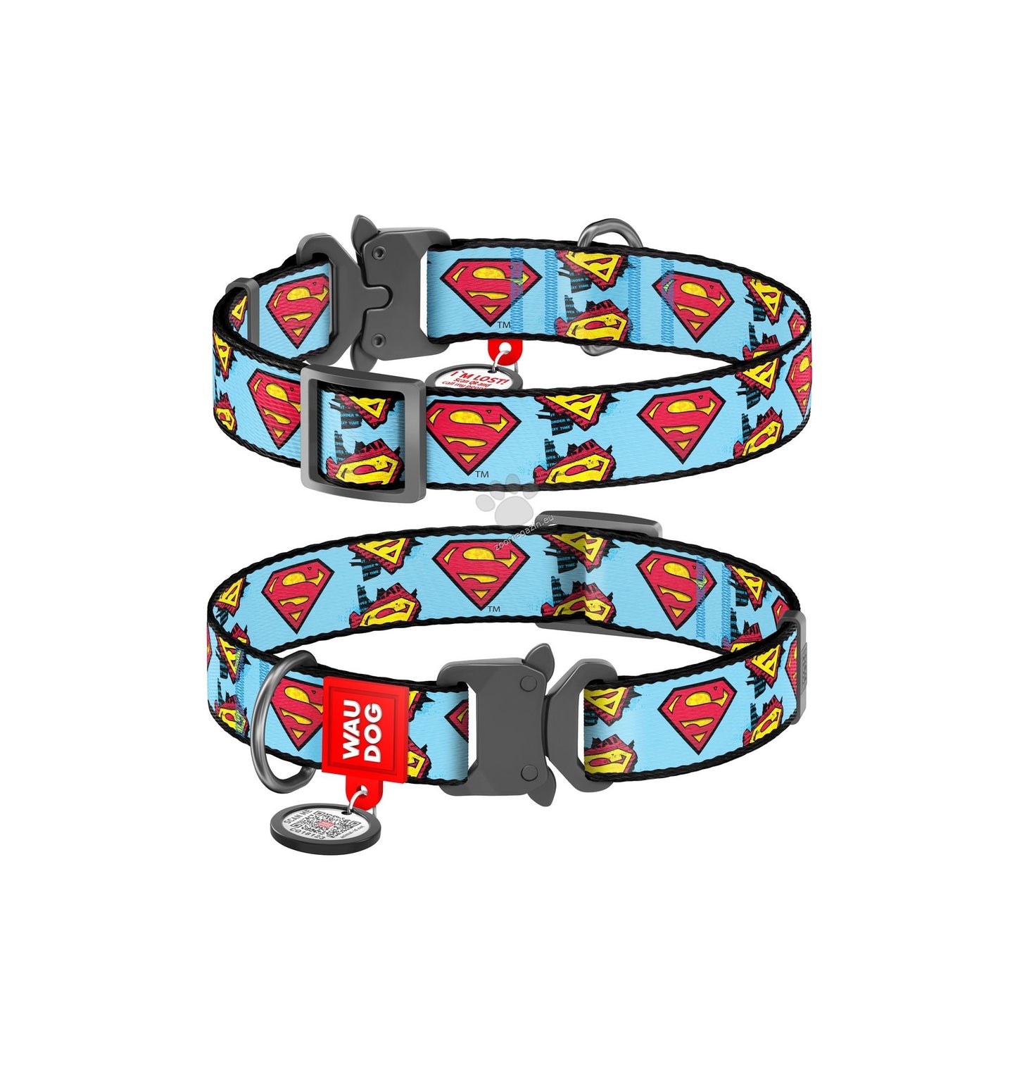 Collar Waudog Nylon Dog Collar Superman - нашийник