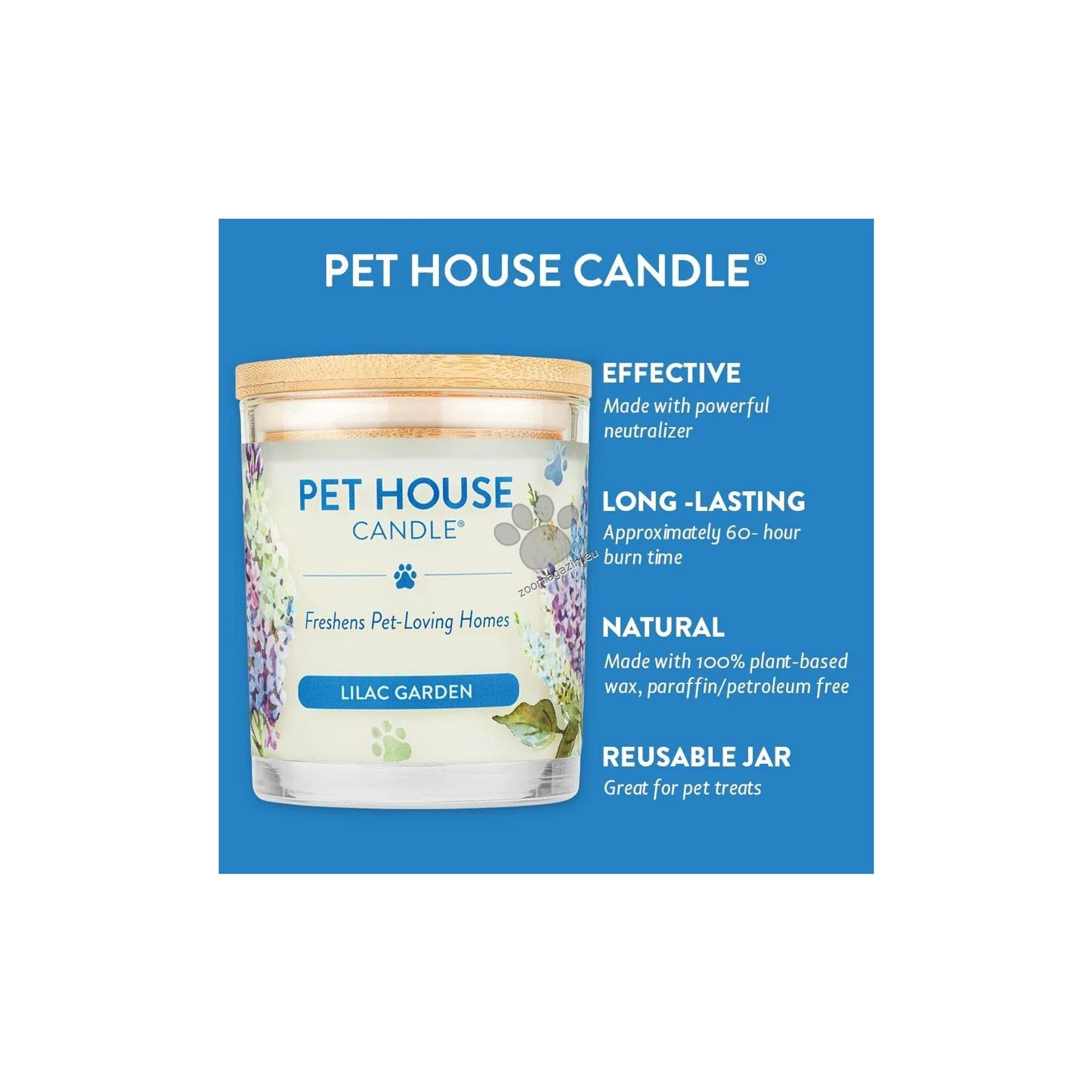 Pet House Candles Lilac Garden - натурална свещ с аромат на люлякова градина 255 гр.