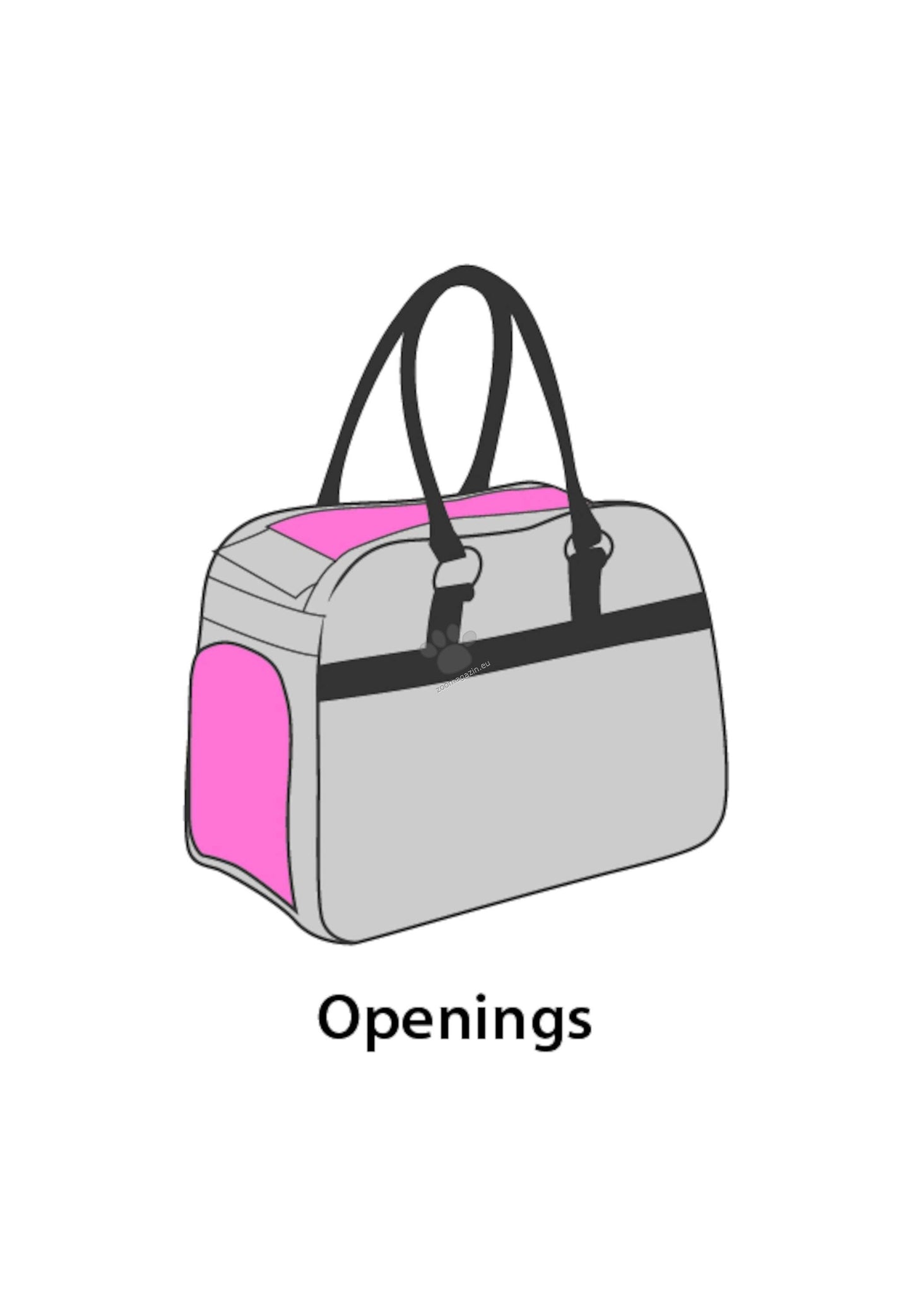 Flamingo Carrying Bag Justine Light Grey - чанта от плат за кучета, светлосив 44 / 23 / 32 см