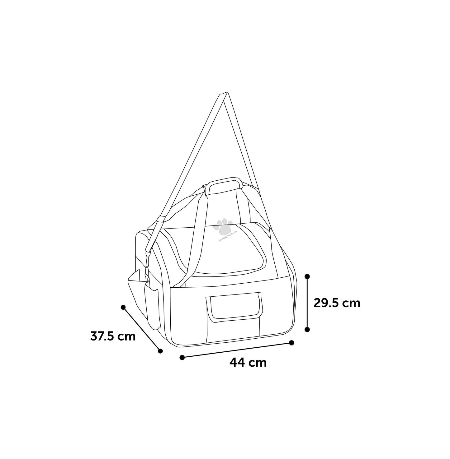 Flamingo Car Seat Puppy Xenophon Taupe - чанта от плат за кучета 44 / 37.5 / 29.5 см