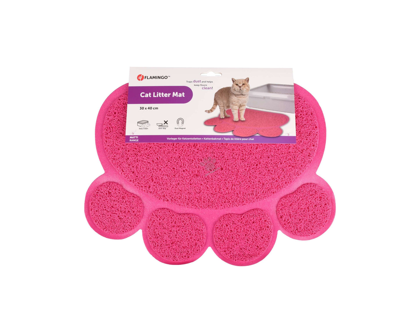 Flamingo Cat litter Tray Mat Pitou Matti - килимче за тоалетна, розово
