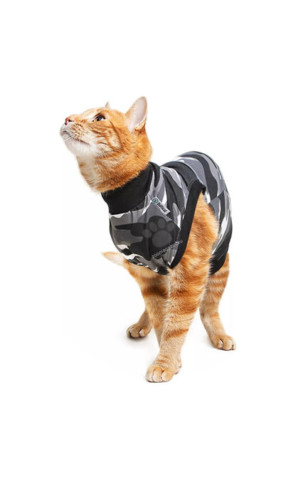 Suitical Recovery Suit Xsmall Cat Black - медицинска дрешка за котки с дължина на гърба 40-45 см.