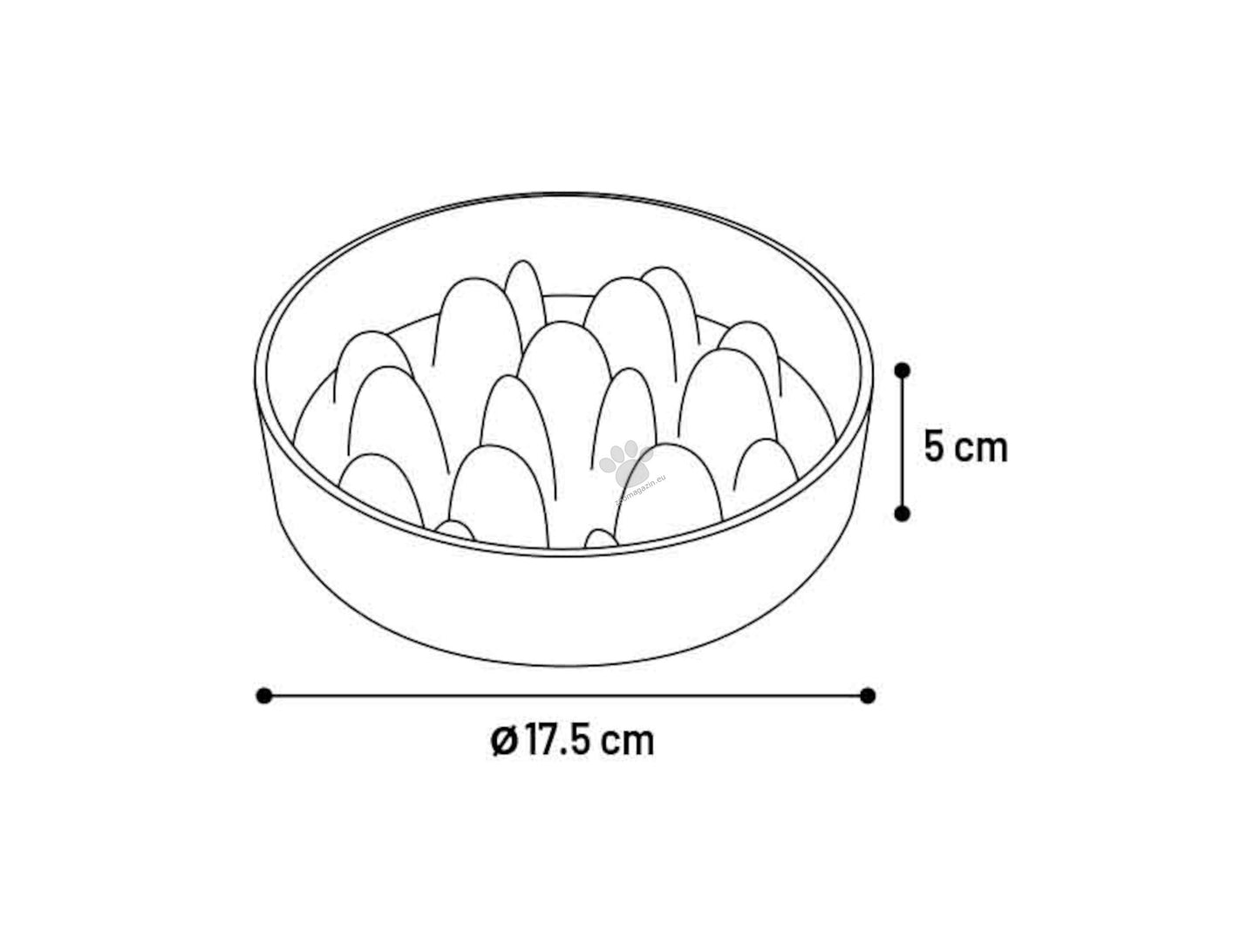Flamingo Slow Feeder Greni Round Beige - купа за бавно хранене 790 мл, бежов