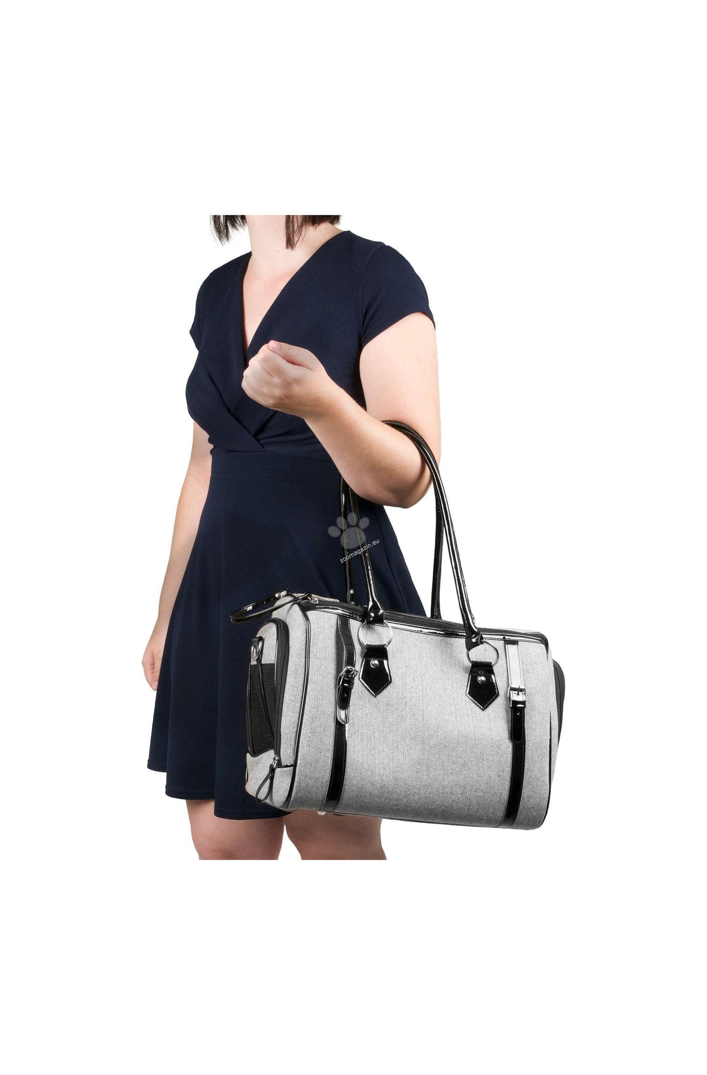 Flamingo Carryng Bag Tatjana Light Grey - чанта от плат за кучета, светлосив 37 / 24 / 31 см