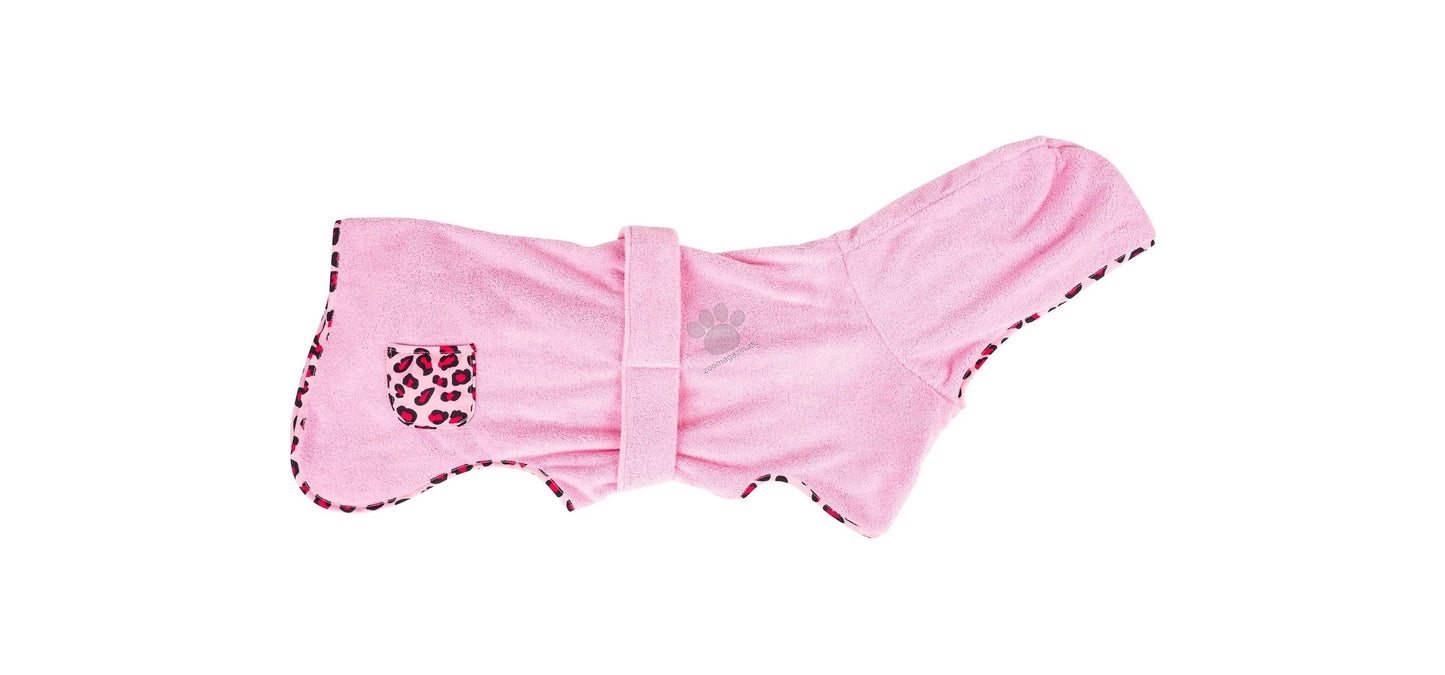 Max Molly Bath Robe Leopard Pink - халат за кучета