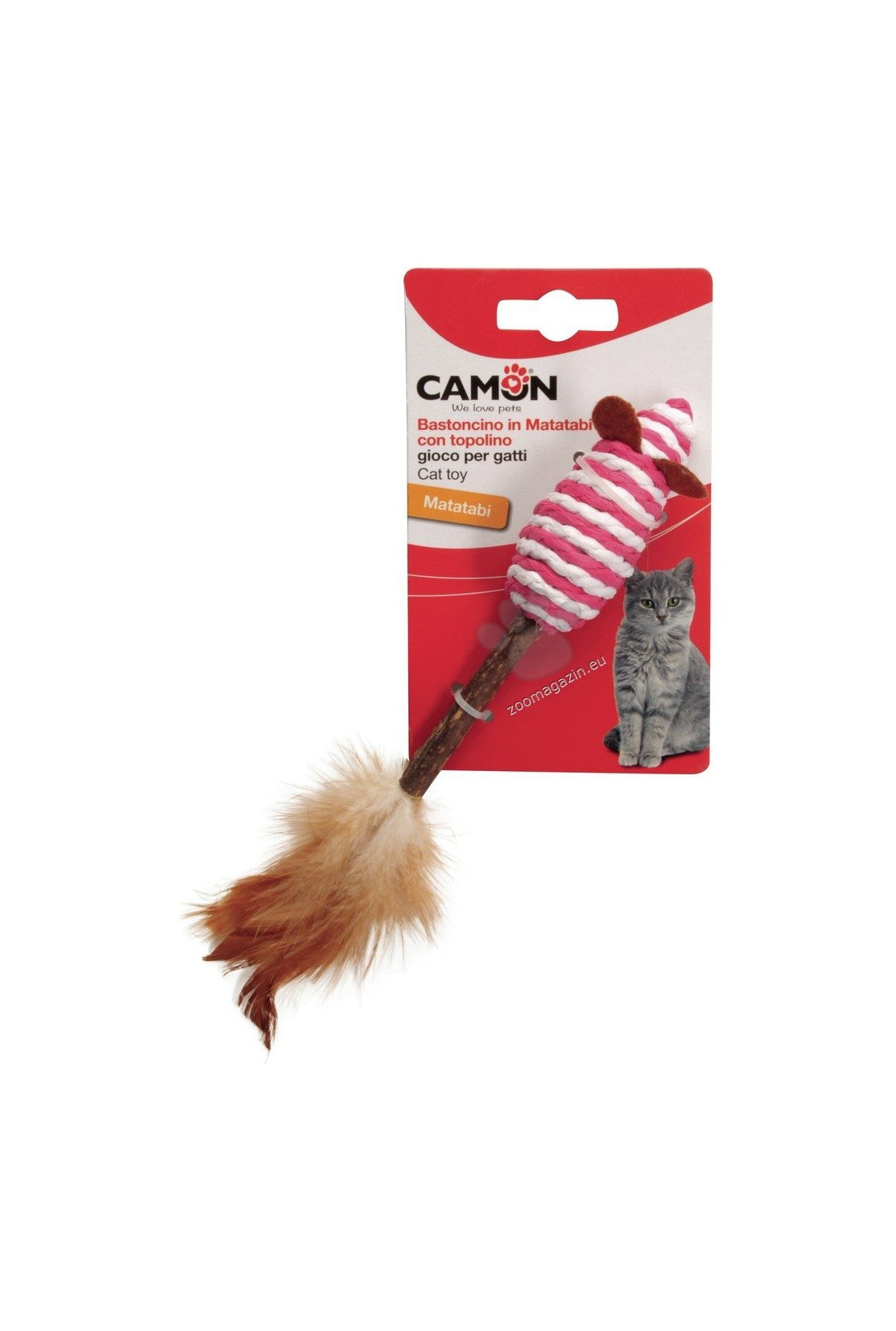 Camon Gioco Matatabi and Catnip, Mouse - играчка, Мишка с хартиено въже 14 см /различни цветове/