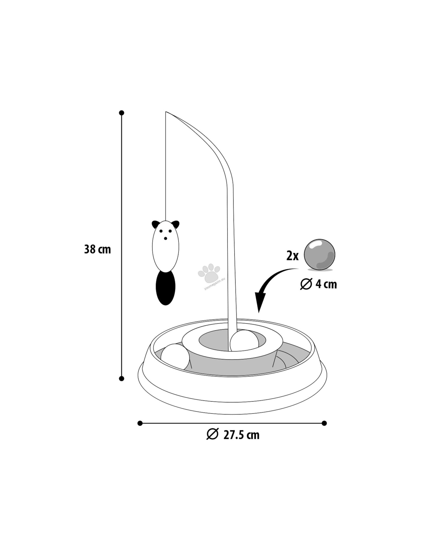Flamingo CT Tibo Circuit Round - играчка въдица 27,5 / 27,5 / 38 см