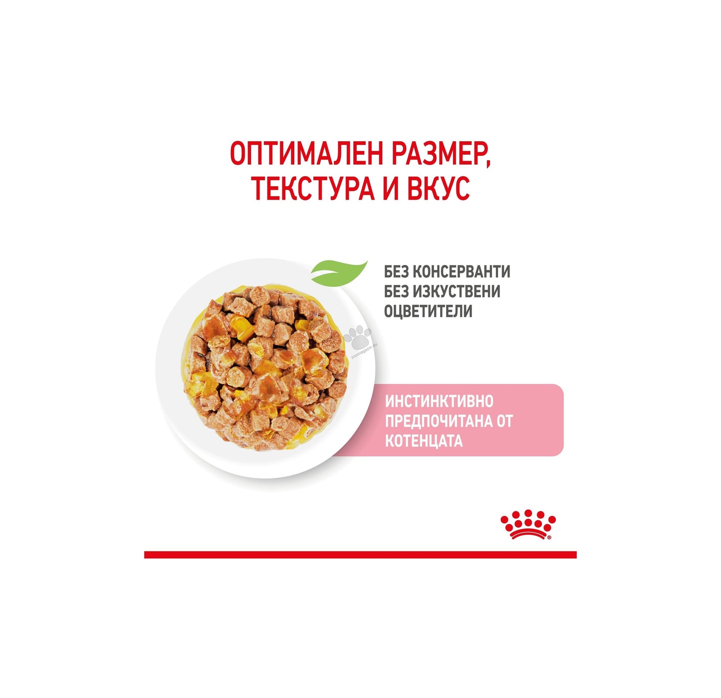 ROYAL CANIN KITTEN in JELLY - за котки, специално за 2-рата фаза на израстване при подрастващи котенца до 12 месеца (малки хапки в желе) 85гр