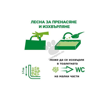 Monge Easy Green Natural Vegetal Litter - котешка тоалетна на растителна основа, подходяща и за порчета и влечуги 3,5 кг