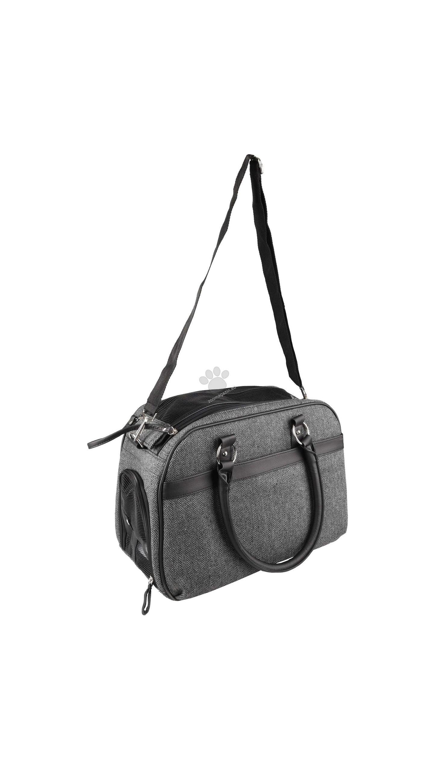 Flamingo Carrying Bag Justine Dark grey - чанта от плат за кучета, тъмносив 44 / 23 / 32 см