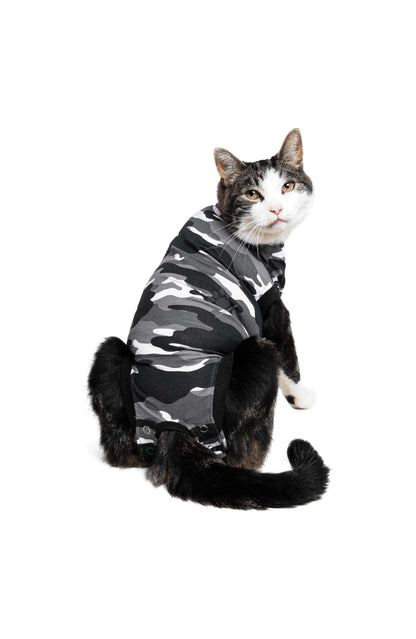 Suitical Recovery Suit Xsmall Cat Black - медицинска дрешка за котки с дължина на гърба 40-45 см.