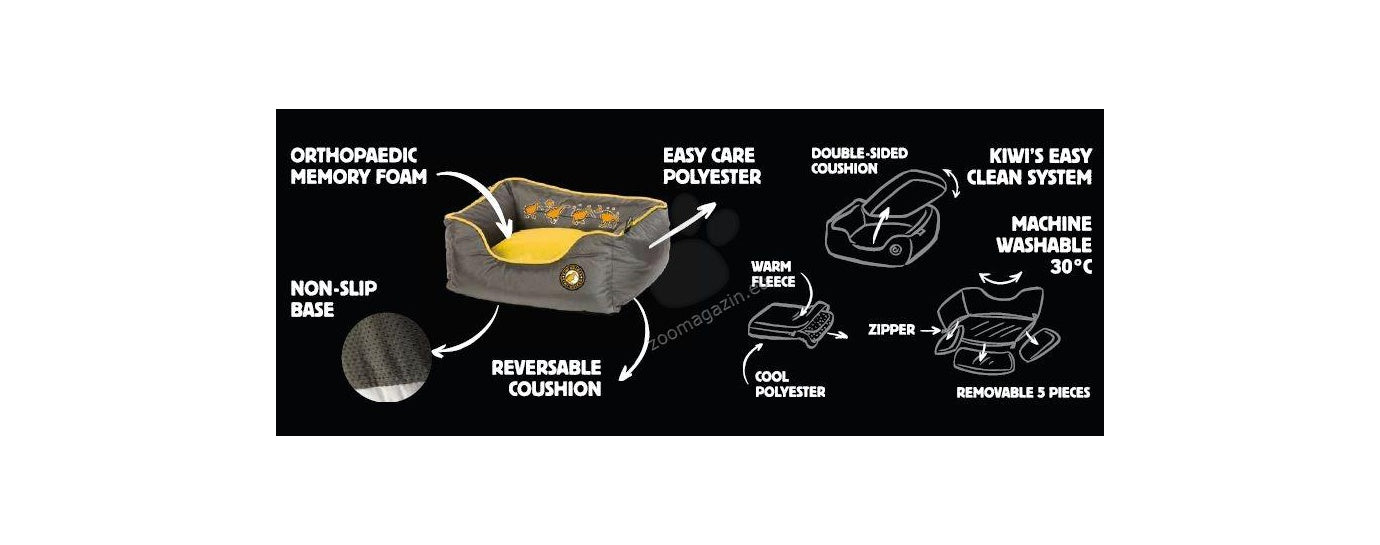 Kiwi Walker Running Sofa Bed XL - ортопедично легло с мемори пяна 95 / 65 / 26 см.   оранжев