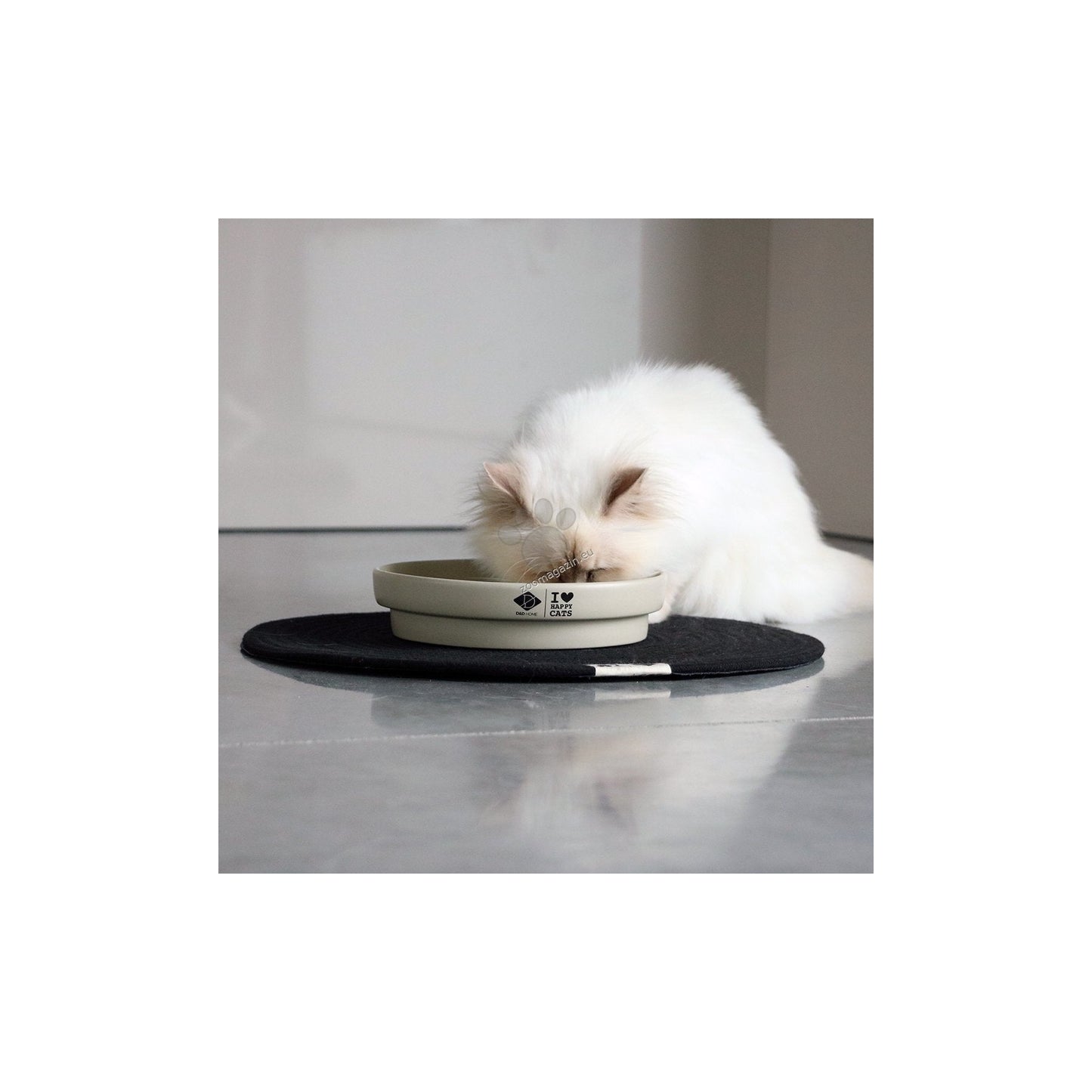 I Love Happy Cats Ceramic Slow Feeding Bowl Dot - керамична купа за бавно хранене за котки