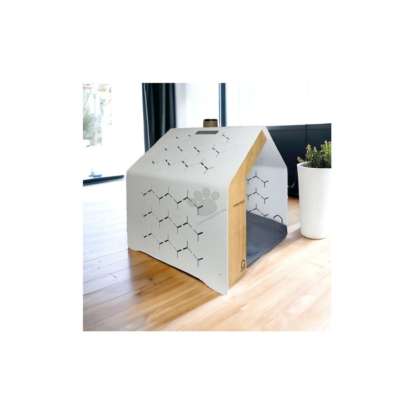 Cadoo Krabi Chimney Soft White - луксозна къщичка за домашни любимци 52 / 50 / 50