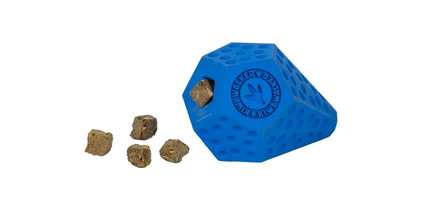 Kiwi Walker Lets Play Diaball Blue - гумена играчка за лакомства 10 см, син