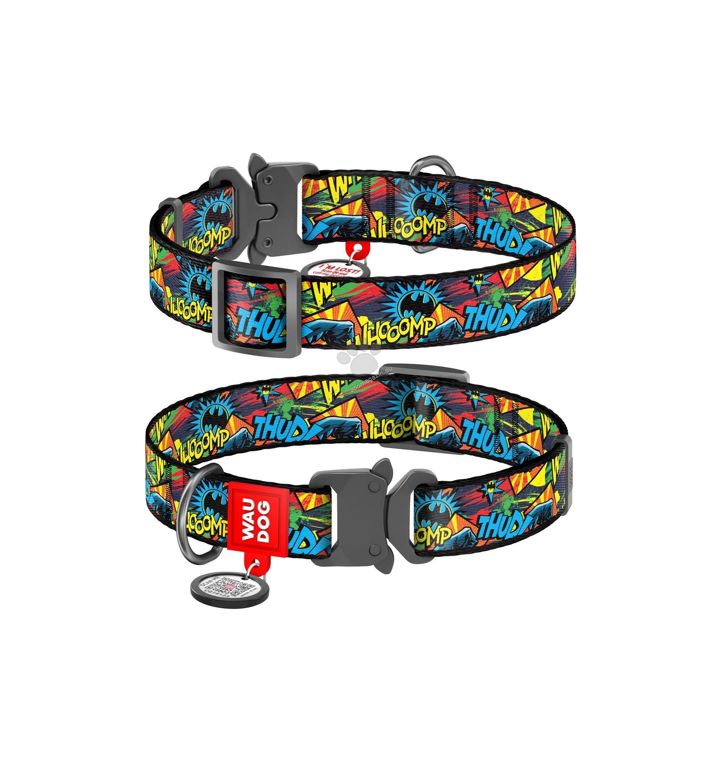 Collar Waudog Nylon Dog Collar Batman Bright - нашийник