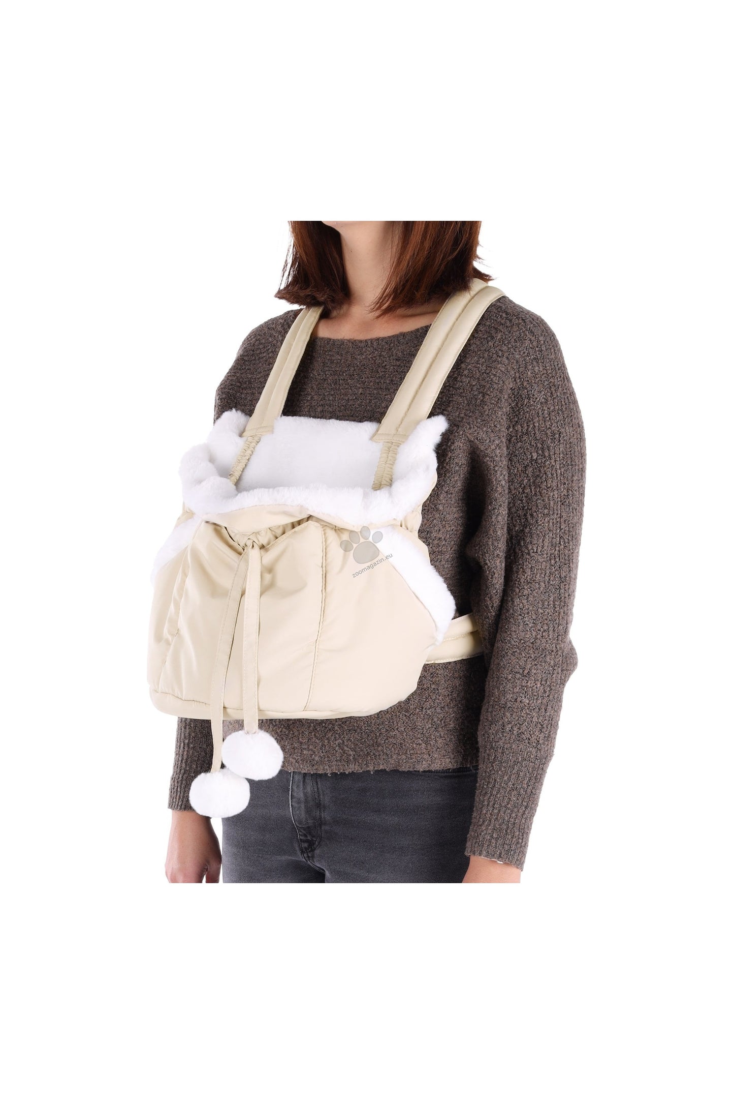 Flamingo Front carrier Cuddi Beige - мека транспортна чанта 32 / 22 / 25 см