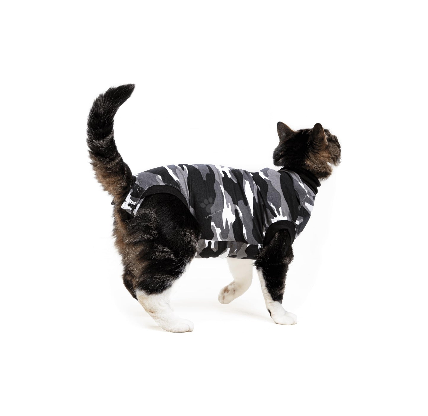 Suitical Recovery Suit Small Cat Black - медицинска дрешка за котки с дължина на гърба 43-51 см
