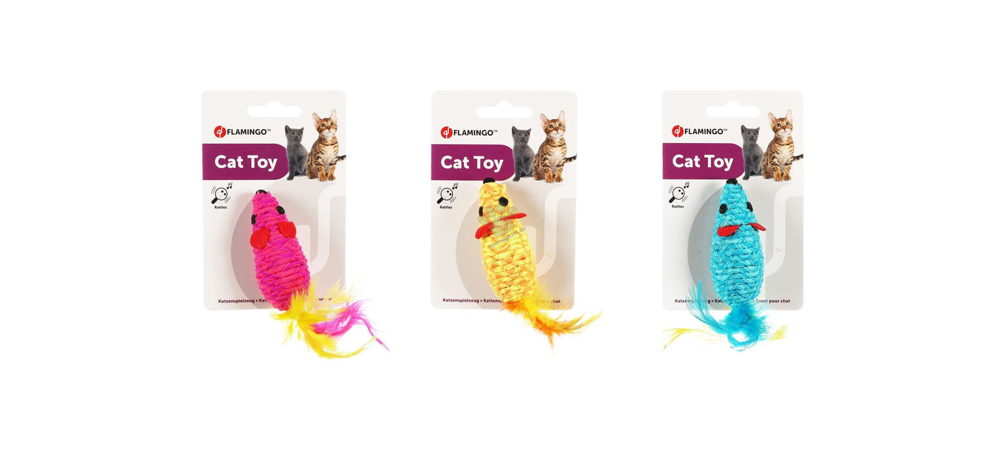 Flamingo Shuka Mouse Feather - играчка за котки 7,8 см