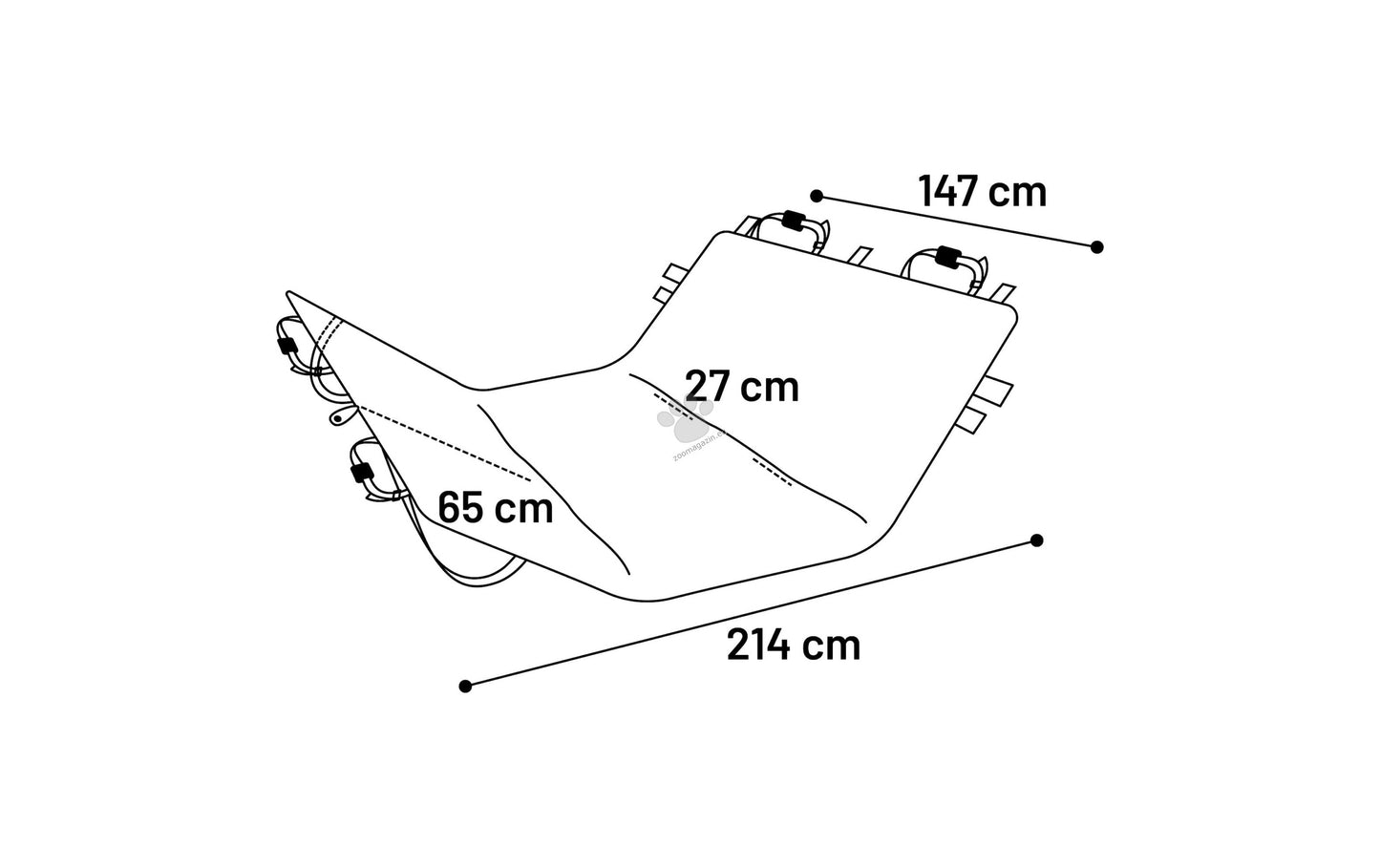 Flamingo Car seat cover Coda Back seat Black - покривало за кола 214 / 147 / 0.1 см