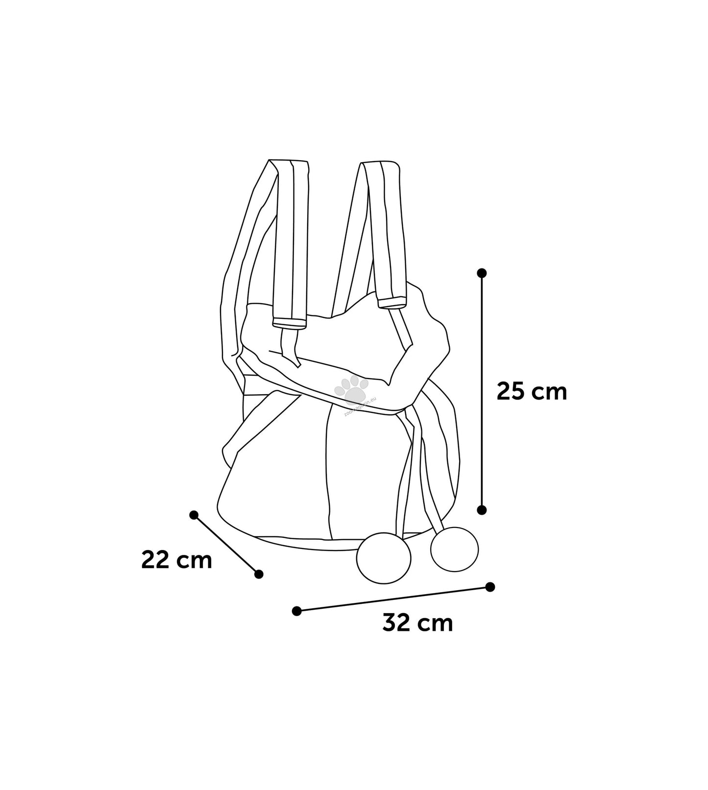 Flamingo Front carrier Cuddi Blue - мека транспортна чанта 32 / 22 / 25 см