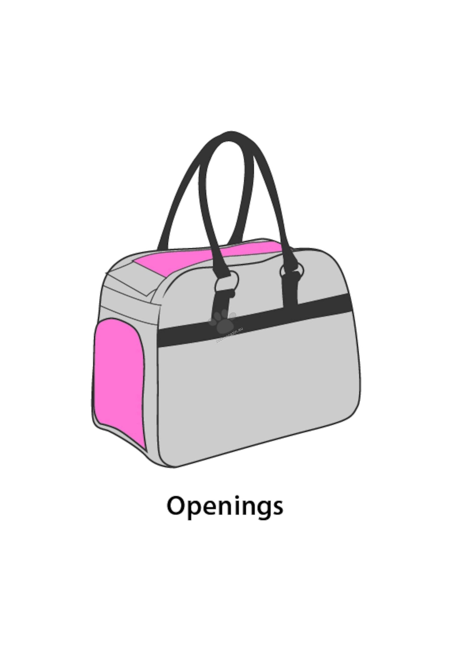 Flamingo Carrying Bag Justine Dark grey - чанта от плат за кучета, тъмносив 44 / 23 / 32 см