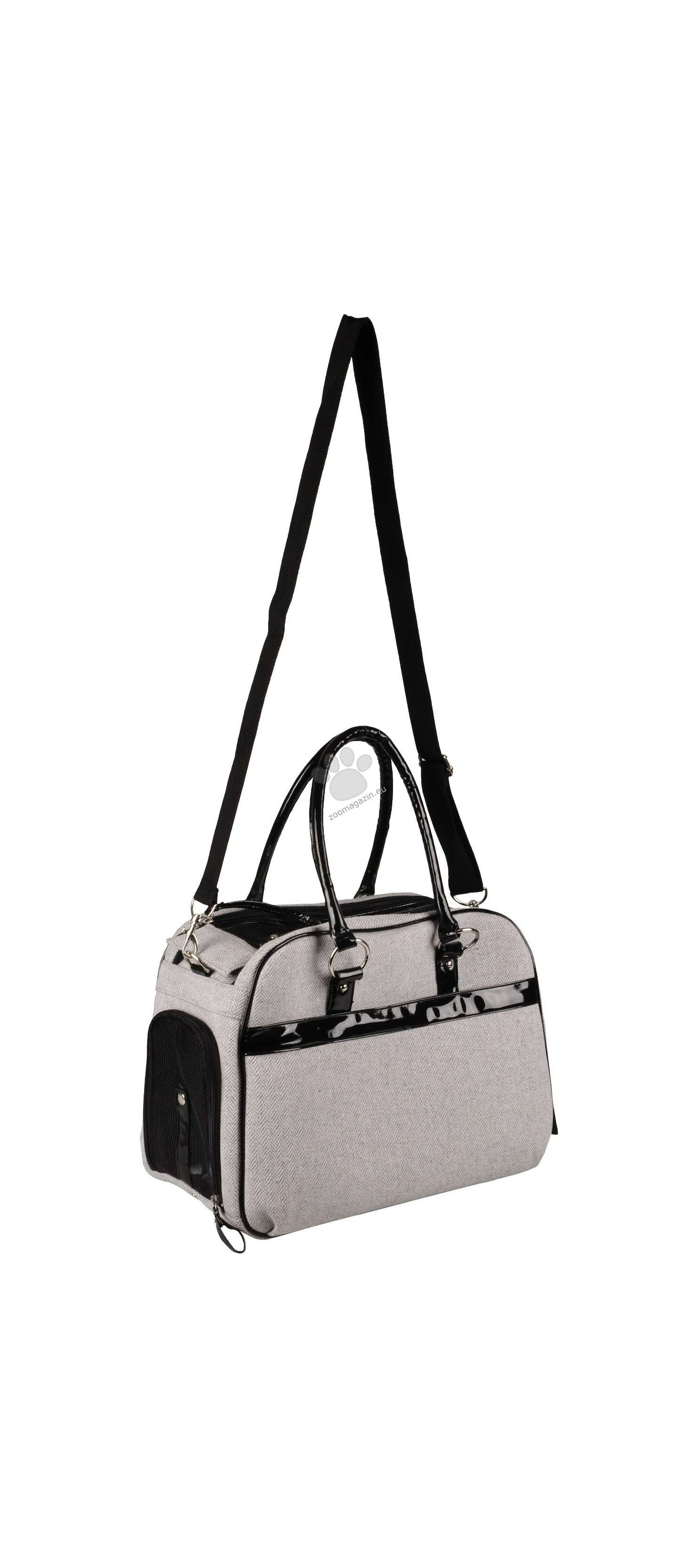 Flamingo Carrying Bag Justine Light Grey - чанта от плат за кучета, светлосив 44 / 23 / 32 см