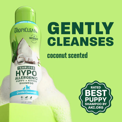 TropiClean Gentle Coconut Hypoallergenic Puppy and Kitten Shampoo - шампоан за кученца и котенца 355 мл