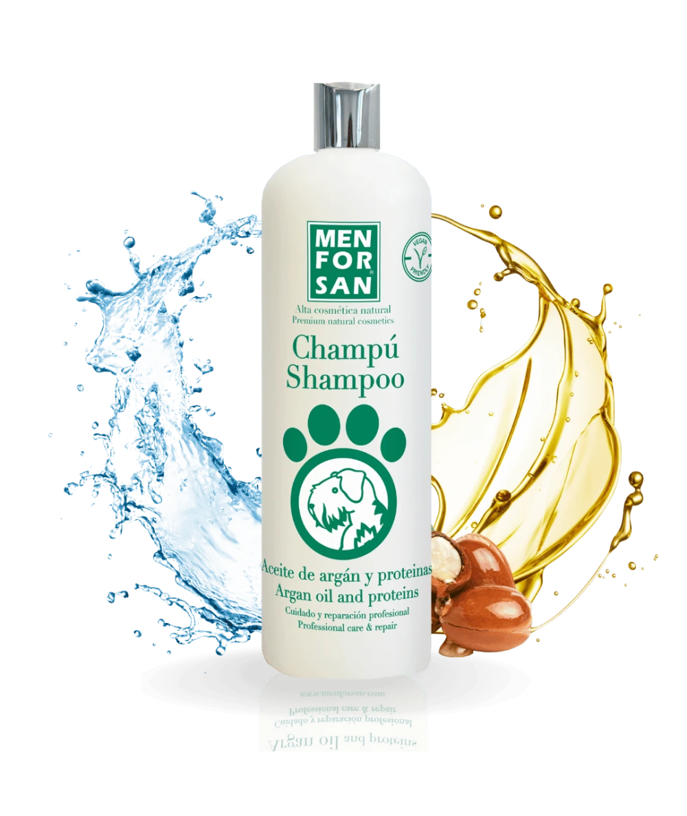 Menforsan Silk Protein and Argan Oil Shampoo - шампоан с протеин от коприва и арганово масло, за много мръсна, суха и повредена козина 300 мл.