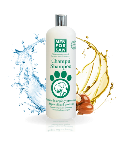 Menforsan Silk Protein and Argan Oil Shampoo - шампоан с протеин от коприва и арганово масло, за много мръсна, суха и повредена козина 300 мл.
