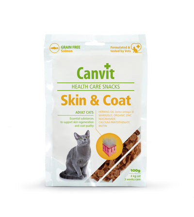 Canvit Health Care Snack Skin and Coat - котешко лакомство за кожа и козина 100 гр