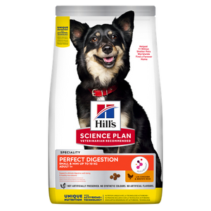 Hills Science Plan Perfect Digestion Small&Mini Adult – с пилешко и кафяв ориз, пълноценна храна за кучета от малки и мини породи от 1 до 6 г.