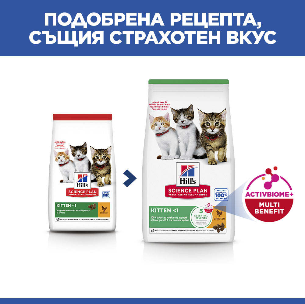 Hills Science Plan Kitten - с пилешко, за подрастващи котенца от отбиването до 1-годишна възраст, бременни или кърмещи котки