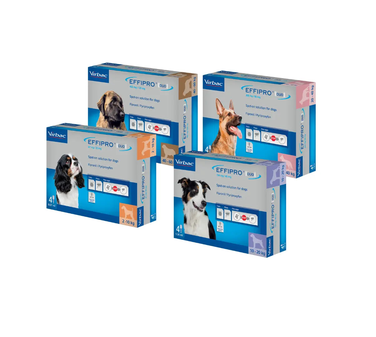 Virbac Effipro Duo - противопаразитни пипети за кучета, 4 броя