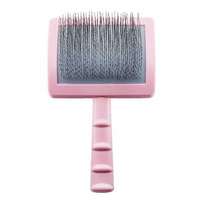 Tauro Pro Line Brush L - пластмасова четка с тънки и меки зъби 17,5 / 10,6 / 6,2 см, розов