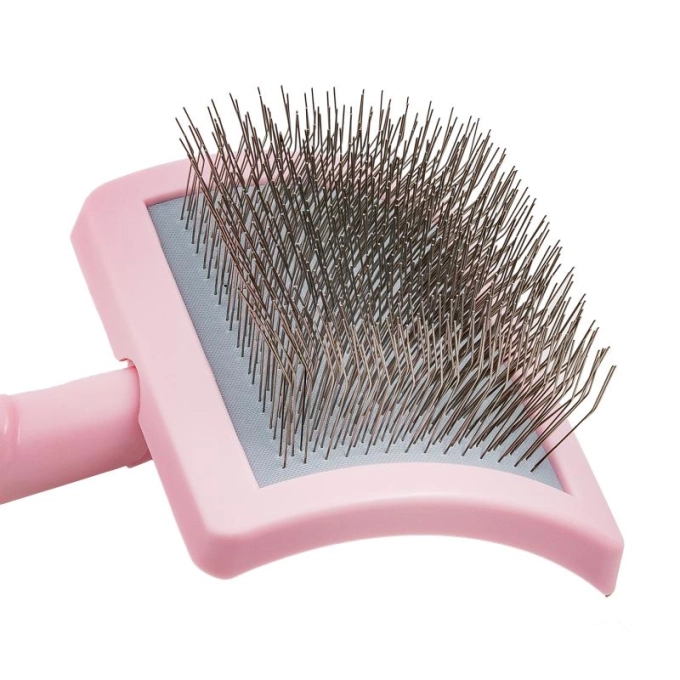 Tauro Pro Line Brush L - пластмасова четка с тънки и меки зъби 17,5 / 10,6 / 6,2 см, розов