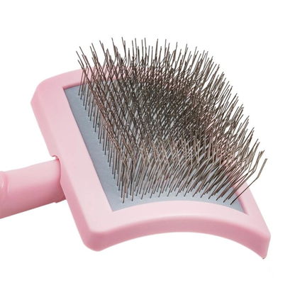 Tauro Pro Line Brush L - пластмасова четка с тънки и меки зъби 17,5 / 10,6 / 6,2 см, розов
