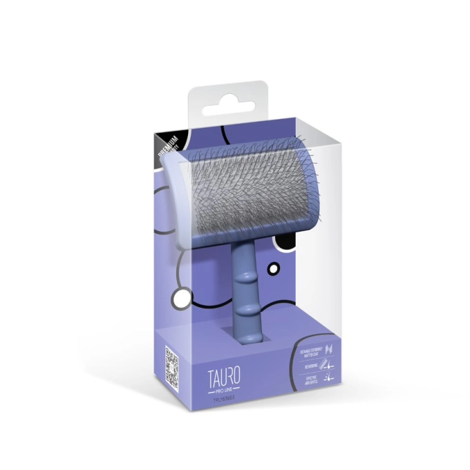 Tauro Pro Line Plastic Brush M - пластмасова четка с тънки и меки зъби 4 / 23 / 2 см, лилав