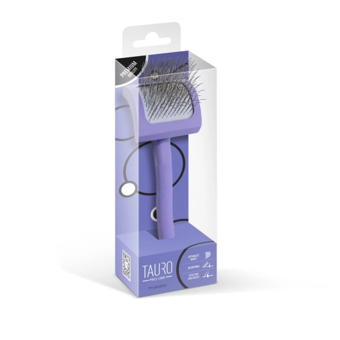 Tauro Pro Line Curved Wooden Brush - извита дървена четка 6,1 / 19 см, лилав