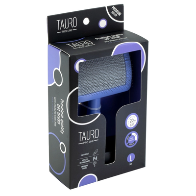 Tauro Pro Line Plastic Brush L - пластмасова четка с тънки и меки зъби 17,5 / 10,6 / 6,2 см, лилав